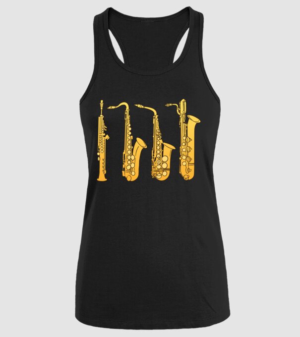 Saxofoane model negru pe tricou