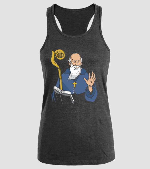 Sfântul Benedict model negru pe tricou