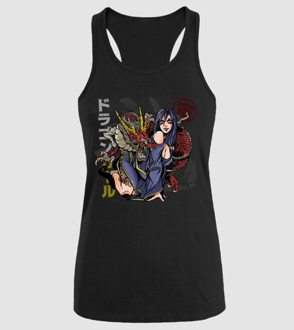 Dragon sexy Anime model negru pe tricou