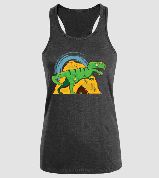 Dinozaur T-rex model negru pe tricou
