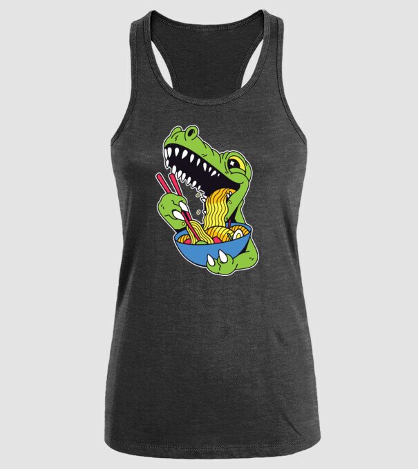 T-rex Ramen model negru pe tricou