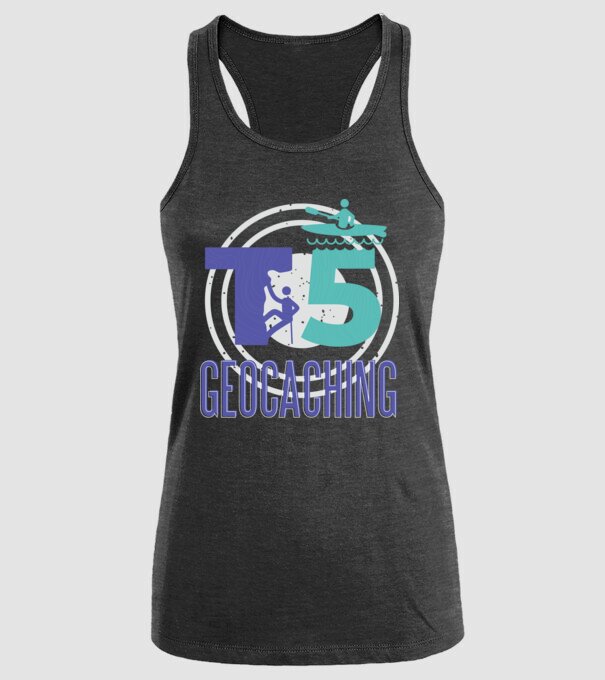 T5 Geocaching model negru pe tricou