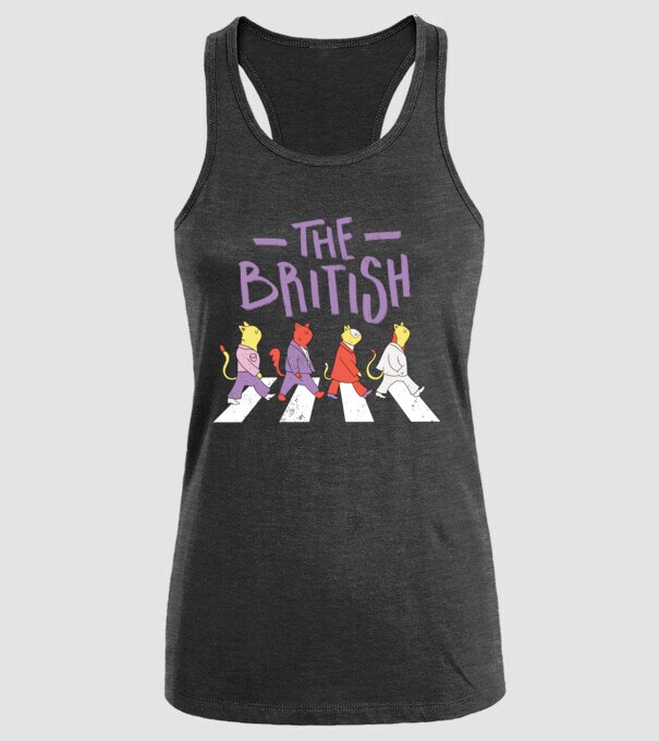 The British Pisicuțe model negru pe tricou