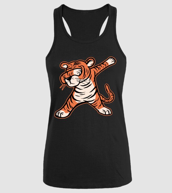 Tigru DAB model negru pe tricou