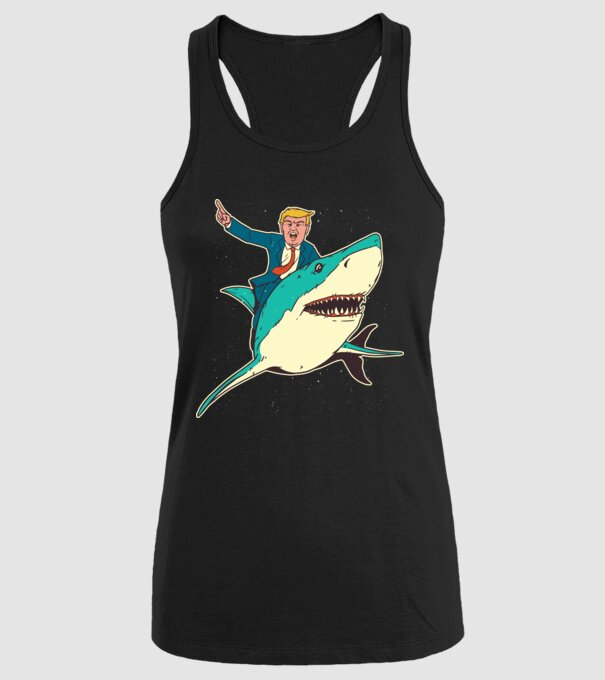 Trump Rechin model negru pe tricou