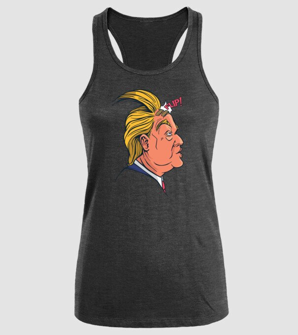 Trump Păr model negru pe tricou
