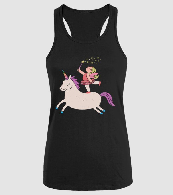Zână Unicorn model negru pe tricou