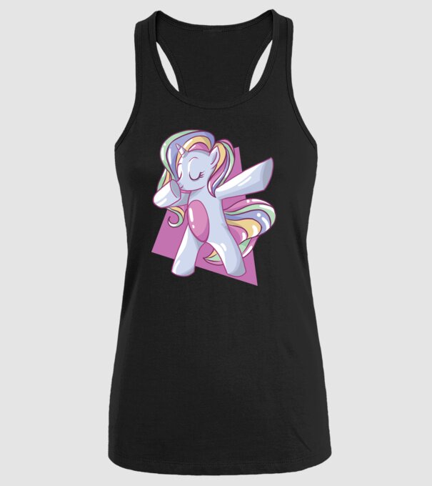 Unicorn DAB model negru pe tricou