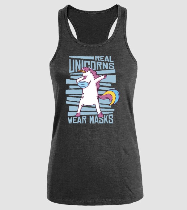 Unicorn DAB Mască model negru pe tricou