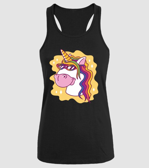Cap de unicorn model negru pe tricou
