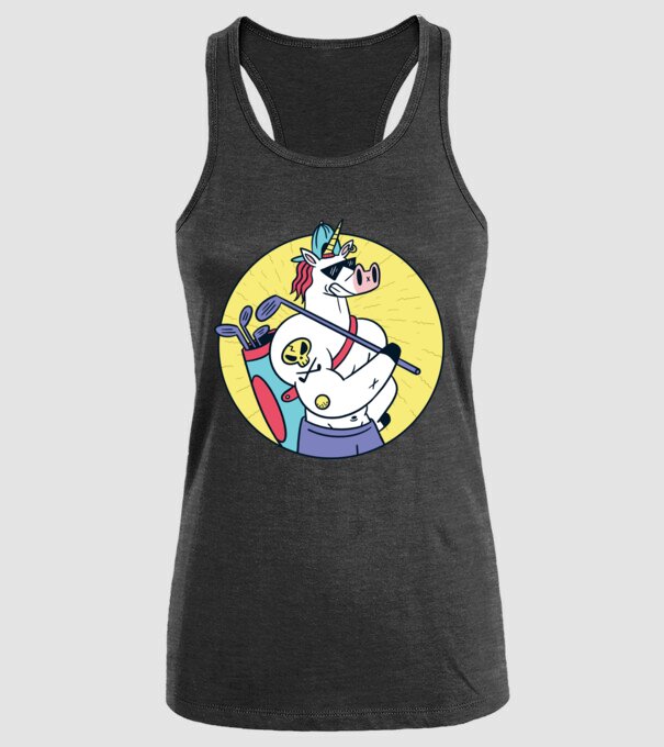 Unicorn Golf model negru pe tricou