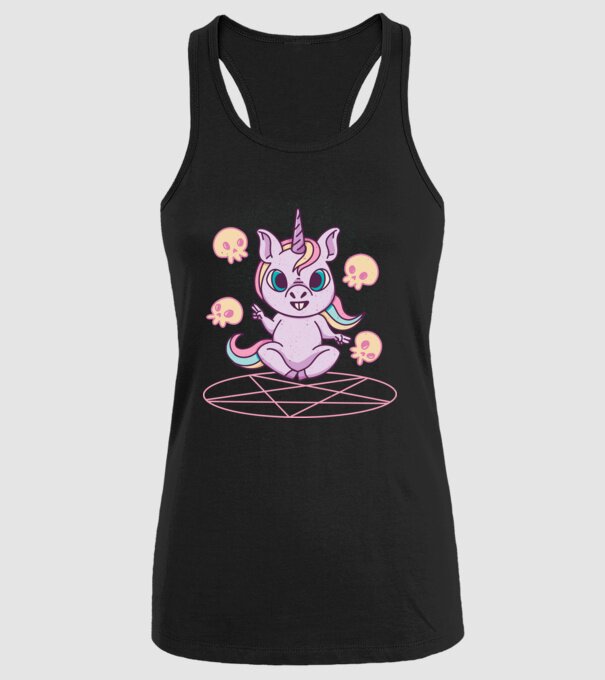 Unicorn invocare model negru pe tricou