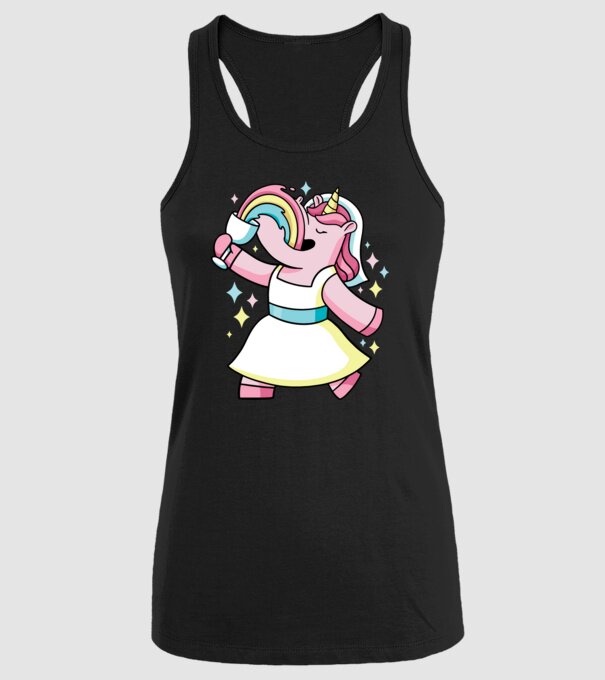 Unicorn Mireasă model negru pe tricou