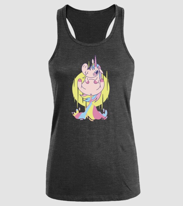 Bășină Unicorn model negru pe tricou