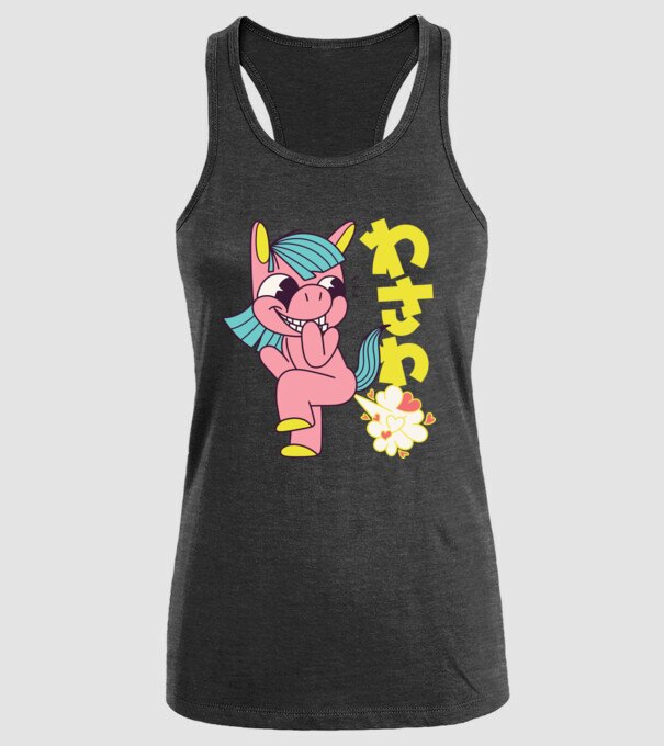 Bășică Unicorn model negru pe tricou