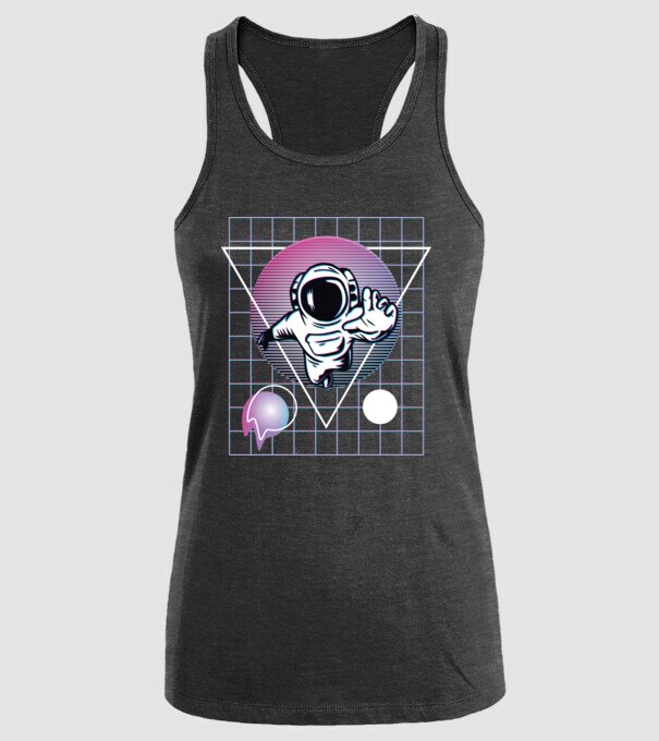 Astronaut Abstract model negru pe tricou