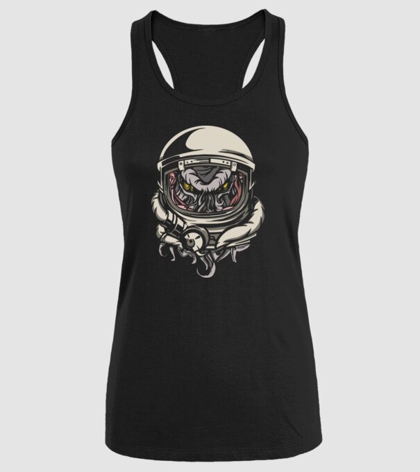 Cthulhu Astronaut model negru pe tricou