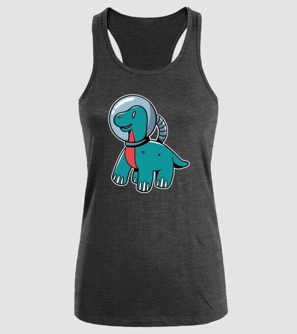 Dinozaur Astronaut model negru pe tricou