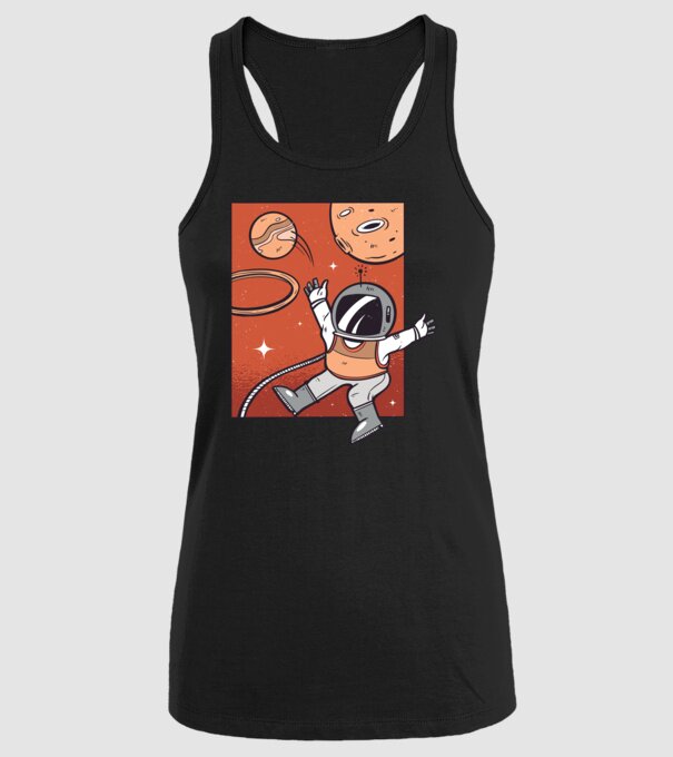 Astronaut Baschetbalist model negru pe tricou