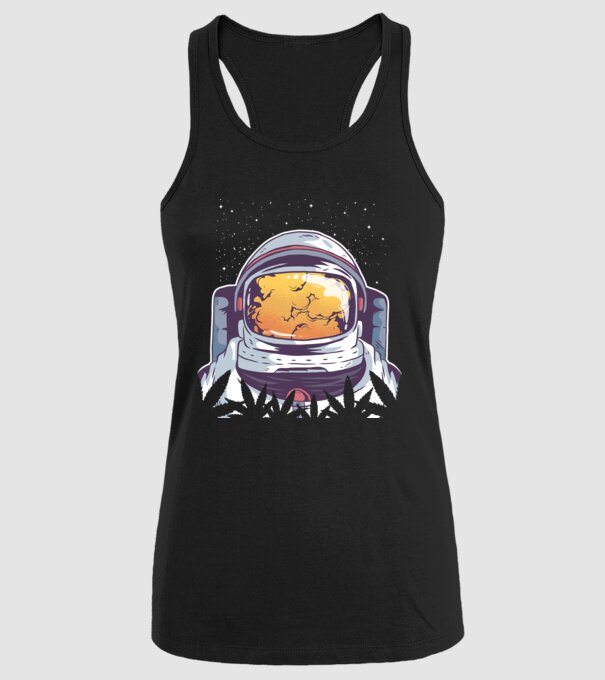 Astronaut Smoker model negru pe tricou