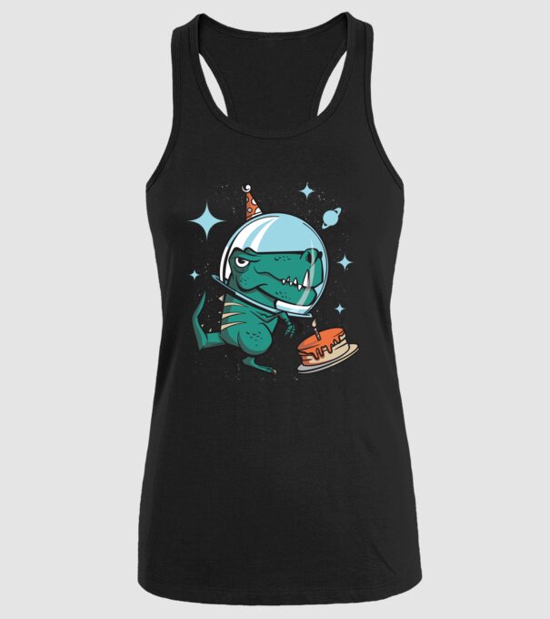Astronaut T-rex Ziua de naștere model negru pe tricou