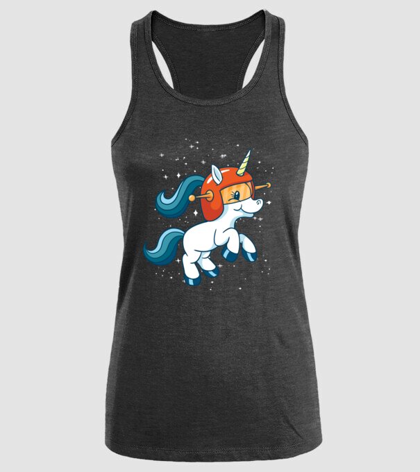 Unicorn Astronaut model negru pe tricou