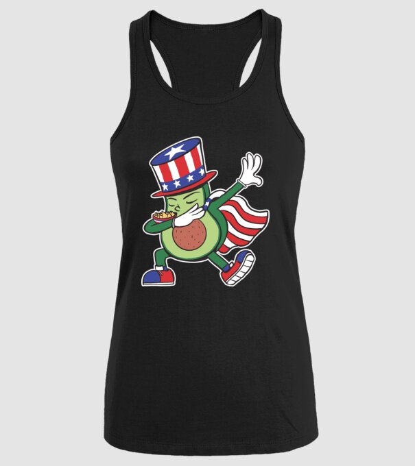 SUA Avocado DAB model negru pe tricou