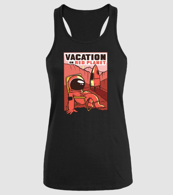 Vacanță pe Marte model negru pe tricou
