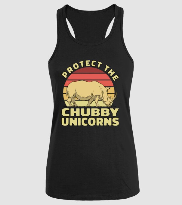 Protejați Unicornii - Rinocerii plinuți model negru pe tricou