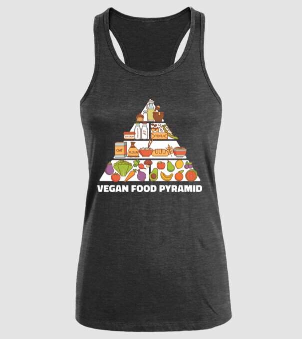 Piramidă vegan model negru pe tricou