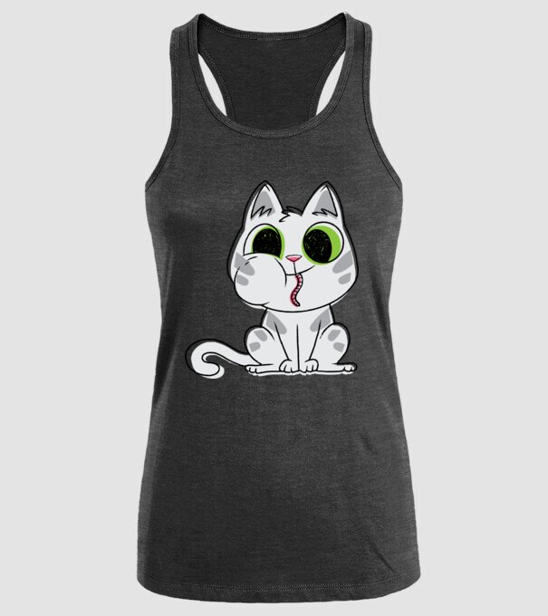 Pisicuță amuzantă model negru pe tricou