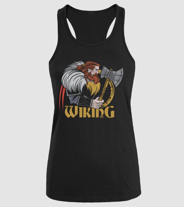 Viking model negru pe tricou