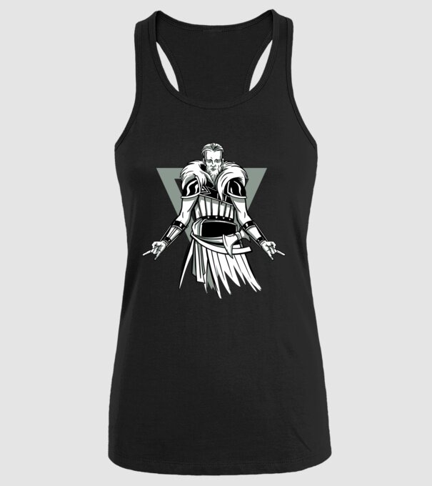 Războinic Viking model negru pe tricou