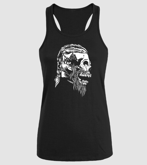 Craniu Viking model negru pe tricou