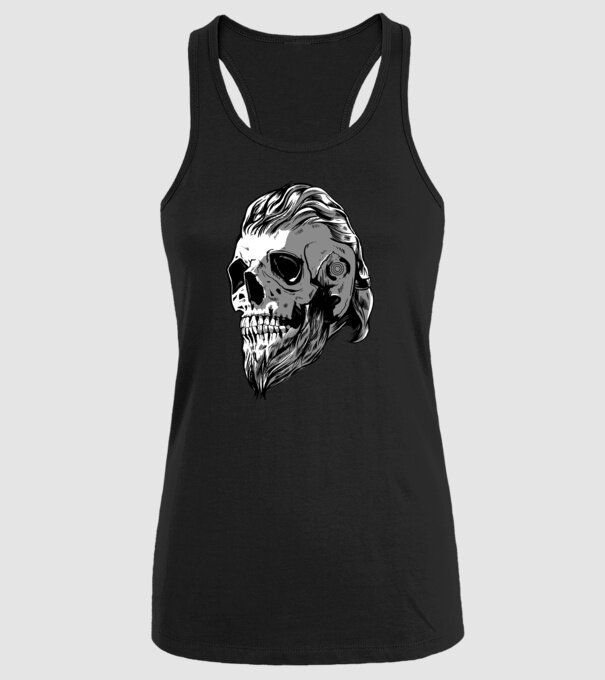 Craniu Viking model negru pe tricou