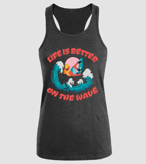 Wakeboard - Life is better on the wave model negru pe tricou