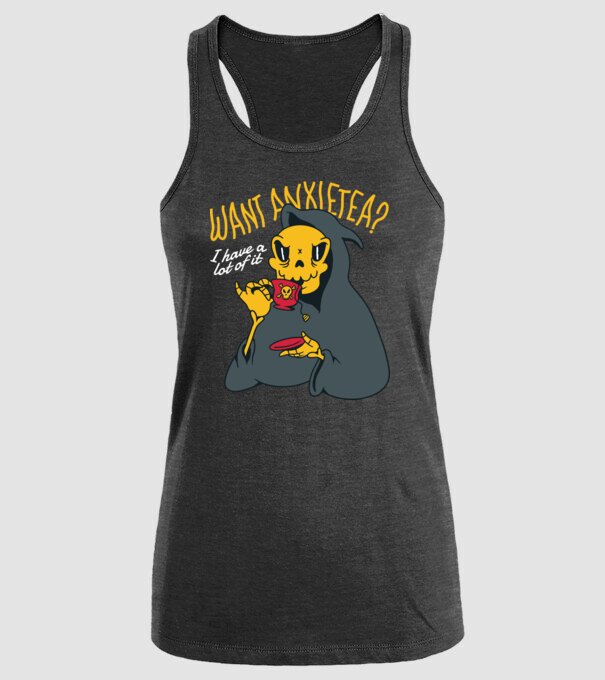 Want Anxietea? model negru pe tricou