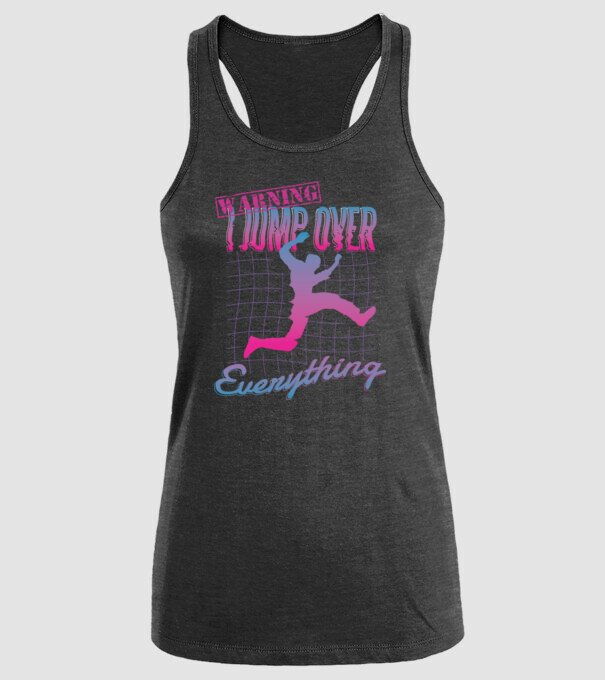 Warning I Jump over everything Parkour model negru pe tricou