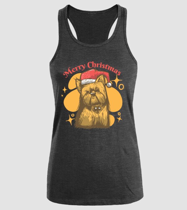 Crăciun Yorkie model negru pe tricou