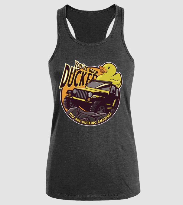 'You''ve been ducked - Off road SUV' model negru pe tricou