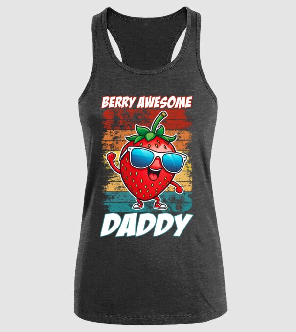 Berry Awesome Daddy Strawberry model negru pe tricou