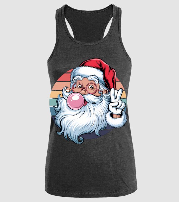 Bubble gum santa model negru pe tricou