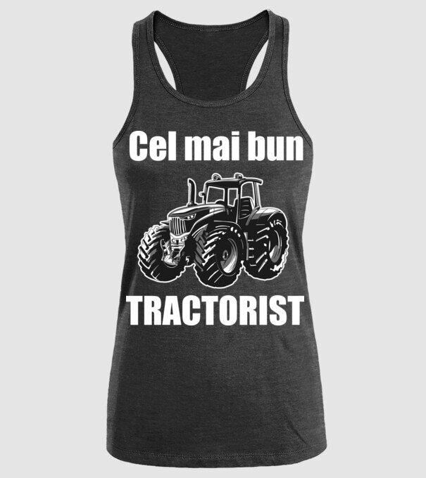 Cel mai bun tractorist model negru pe tricou