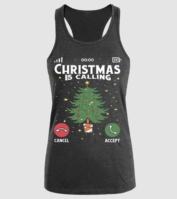 Christmas is calling model negru pe tricou
