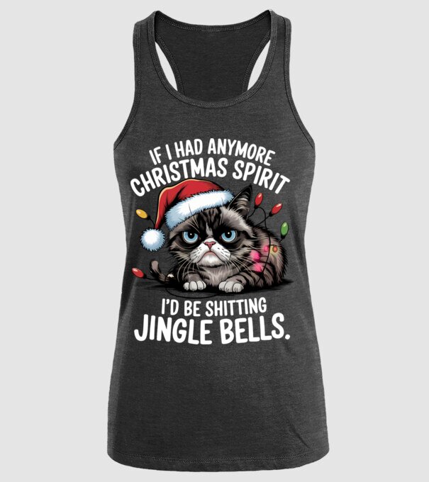 Christmas Spirit Grumpy Cat Negru model negru pe tricou