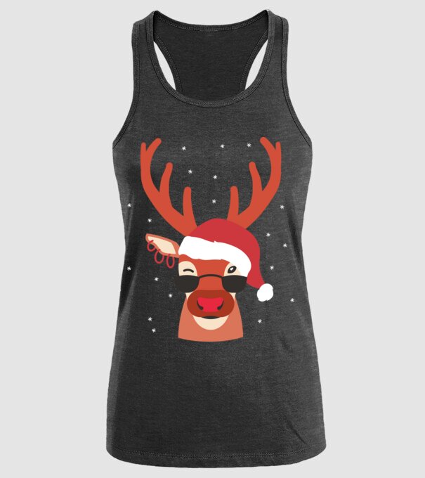 Cool Reindeer Rudolph model negru pe tricou
