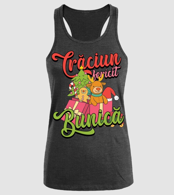 CRĂCIUN FERICIT BUNICĂ model negru pe tricou