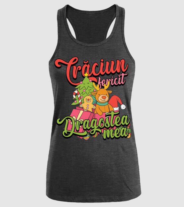 CRĂCIUN FERICIT DRAGOSTEA MEA model negru pe tricou