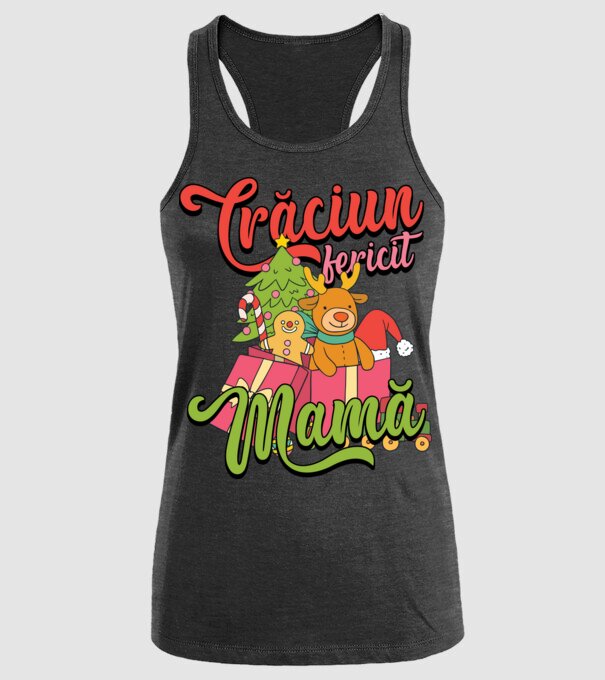 CRĂCIUN FERICIT MAMĂ model negru pe tricou