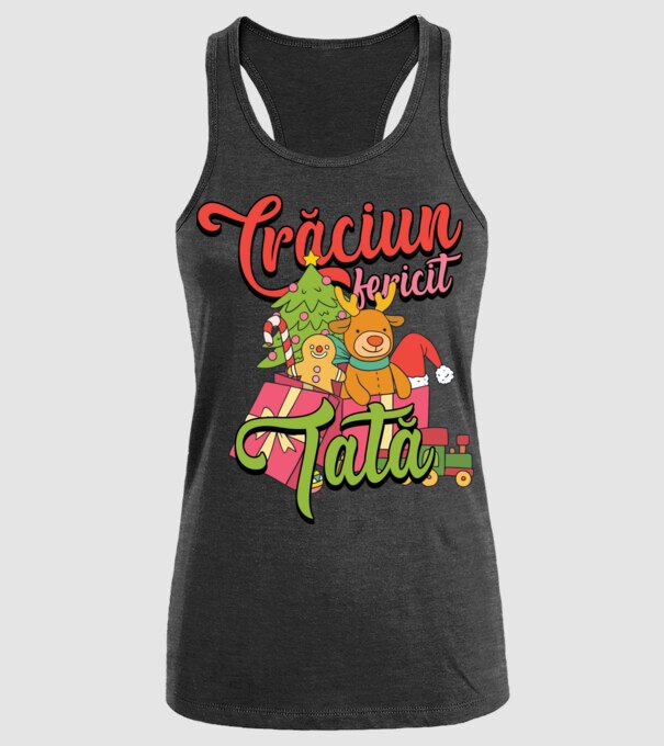CRĂCIUN FERICIT TATĂ model negru pe tricou